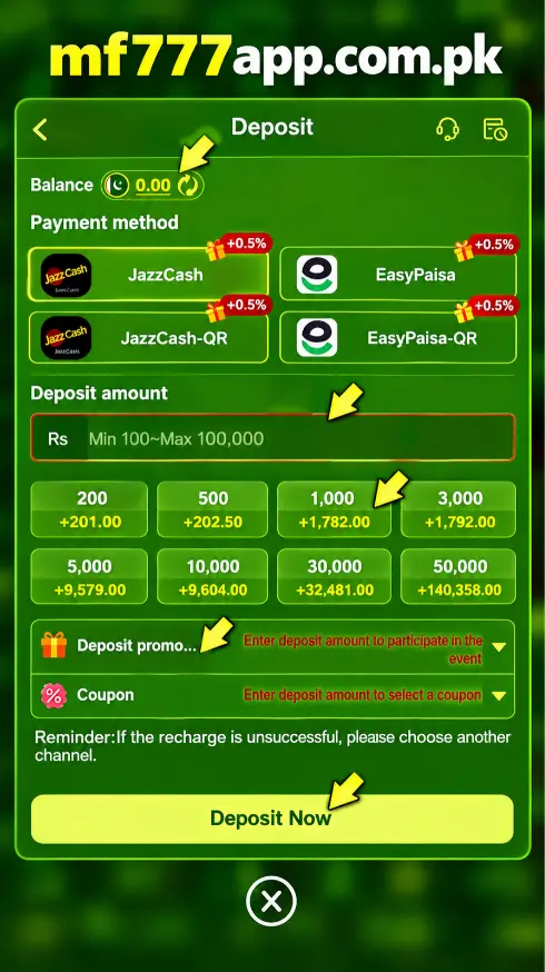 MF777 Deposit